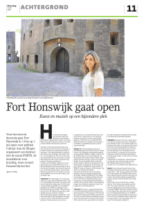 Fort Honswijk gaat open - Cultuur Aan de Slinger