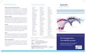 "Farmacogenetica - Uw medicatie op maat".