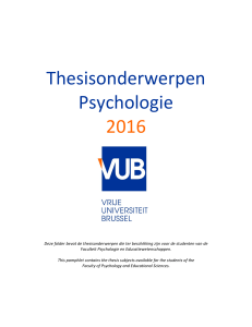 Thesisonderwerpen Psychologie 2016 - VUB