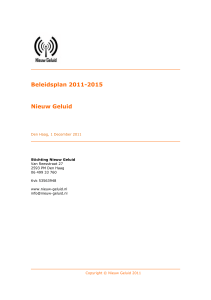 Beleidsplan Nieuw Geluid 2011-2015 V20111201