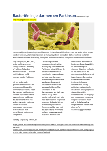 Bacteriën in je darmen en Parkinson(samenvatting)