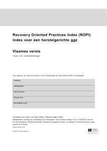 ROPI Recovery Oriented Practices Index - Versie - Trimbos