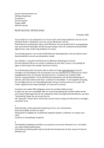 Brief aan de centrale directie van de SNS Bank Nederland