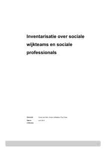 Inventarisatie over sociale wijkteams en sociale professionals