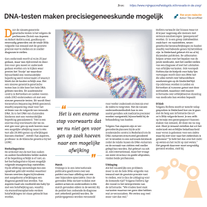 DNA-testen maken precisiegeneeskunde mogelijk