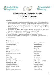 Verslag vergadering Belgisch Netwerk ALS