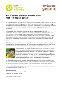 KVLV werkt aan een warme buurt met `40 dagen geven`
