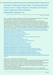 ()() PDF Topologie Topologische Ruimte Open Verzameling