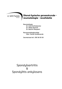 Spondyloartritis en spondylitis ankylosans (brochure AZ Sint