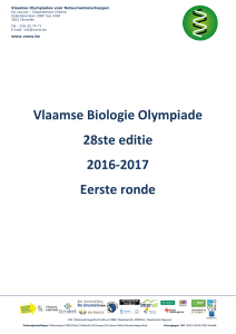 Vlaamse Biologie Olympiade 28ste editie 2016-2017 Eerste