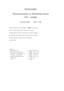 TENTAMEN Thermodynamica en Statistische Fysica (TN