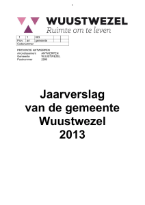 Jaarverslag van de gemeente Wuustwezel 2013