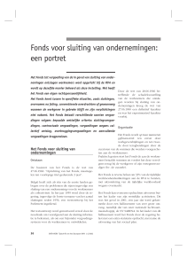 Fonds voor sluiting van ondernemingen: een portret