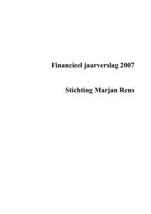 Financieel jaarverslag - Stichting Marjan Rens