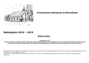 Protestantse Gemeente te Klarenbeek Beleidsplan 2015
