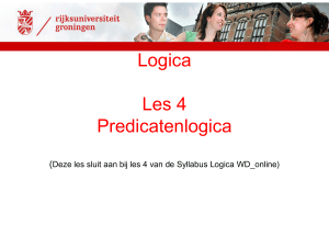 Logica Les 4 Predicatenlogica