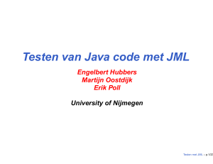 Testen van Java code met JML