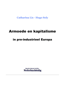 Catharina Lis - Hugo Soly (1980): Armoede en kapitalisme in pre