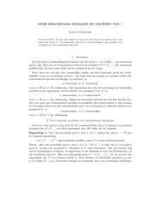 OVER IRRATIONALE GETALLEN EN MACHTEN VAN π 1