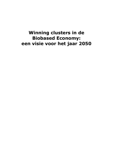 Winning clusters in de Biobased Economy: een