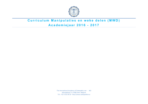 Curriculum Manipulaties en weke delen (MWD)