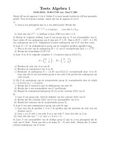 Toets Algebra 1 - Gerard van der Geer
