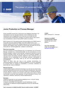 functiebeschrijving junior productie en process manager