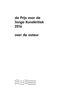 over de auteur  - Prijs voor de Jonge Kunstkritiek