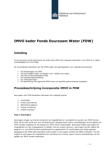 IMVO kader Fonds Duurzaam Water (FDW) Inleiding