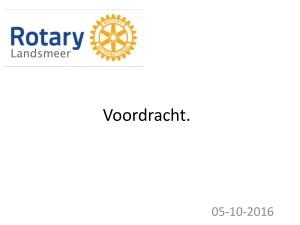 Voordracht. - Rotary Landsmeer