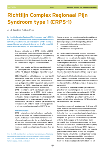 Richtlijn Complex Regionaal Pijn syndroom type 1 (CRPs-1)
