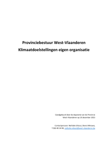 Provinciebestuur West-Vlaanderen Klimaatdoelstellingen eigen