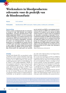 Weekmakers in bloedproducten: relevantie voor de praktijk van de