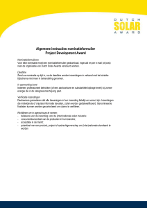 Algemene instructies nominatieformulier Project Development