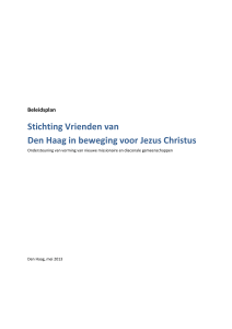 Beleidsplan Stichting Vrienden Den Haag in beweging voor Jezus
