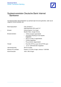 Systeemvereisten Deutsche Bank Internet Bankieren