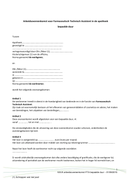 Model arbeidsovereenkomst voor onbepaalde tijd