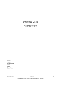Business Case - NIMO Project Management Instituut