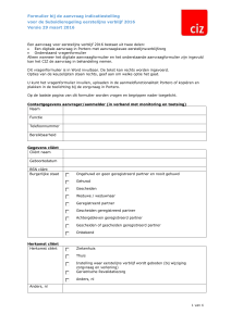 Formulier bij de aanvraag indicatiestelling Versie 29 maart 2016