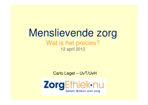 Menslievende zorg - Tilburg University