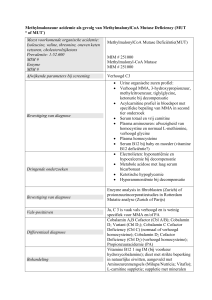 Methylmalonzuur acidemie als gevolg van MethylmalonylCoA