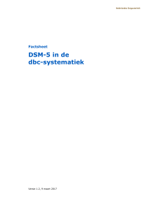 DSM-5 in de dbc-systematiek