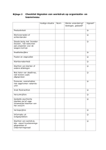 deel 6: Bijlage 2 Checklist Signalen van werkdruk op ornaisatie