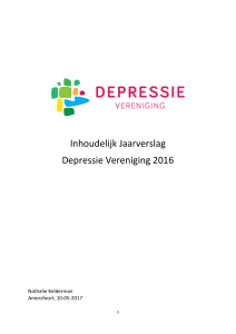 Inhoudelijk Jaarverslag Depressie Vereniging 2016