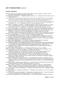 LIST of PUBLICATIONS (selection)