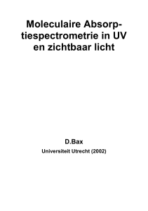tiespectrometrie in UV en zichtbaar licht - chem