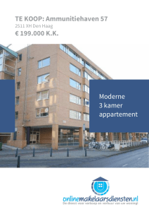 TE KOOP: Ammunitiehaven 57 € 199.000 K.K. Moderne 3 kamer