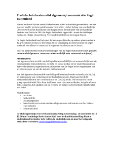 Profielschets bestuurslid algemeen/communicatie Regio Buitenland