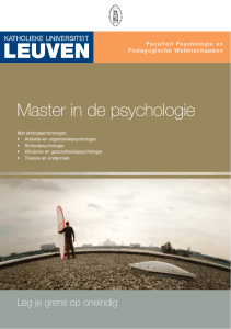 Master in de psychologie - Faculteit PPW