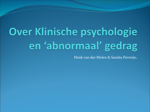 Over Klinische psychologie en `abnormaal` gedrag